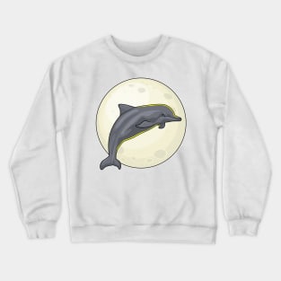 Dolphin with Moon Crewneck Sweatshirt